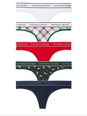 VICTORIA'S SECRET 5-Pack Logo Cotton thong Panties XXL